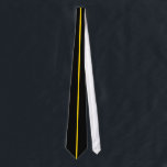 Gold Centred Thin Vertical Line on Black Tie<br><div class="desc">Gold Centred Thin Vertical Line on Black</div>