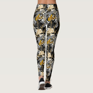 Gold chains chess and snakes luxury_denser more leggings