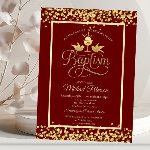 Gold Chalice Confetti Red Invitation