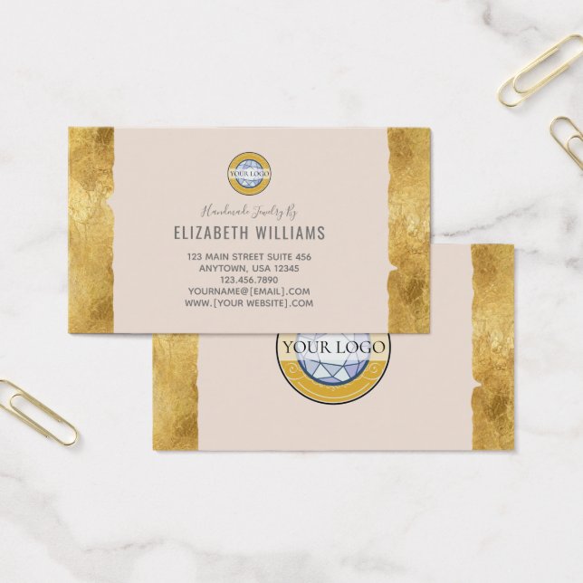 Gold Champagne Add Your Logo Business Cards (Office)