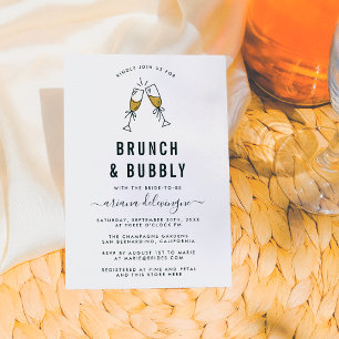 Gold Champagne Brunch & Bubbly Bridal Shower Announcement