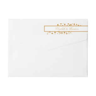 Gold Champagne Bubbles Wedding Wrap Around Label
