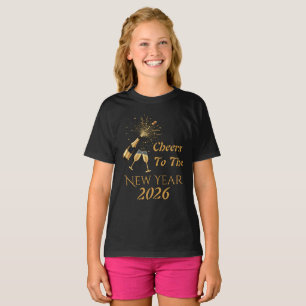 Gold Champagne Cheers New Year T-Shirt