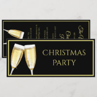 Gold Champagne Flutes Christmas Party