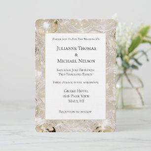 Gold Champagne Glasses Wedding Invitation