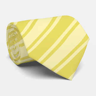 Gold Champagne Yellow Diagonal Stripe Mens Tie