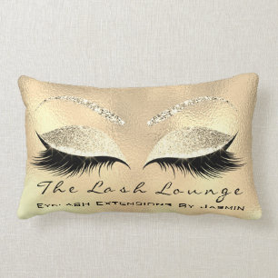 Gold Champaigne Makeup Eyes Lashes Beauty Lumbar Cushion