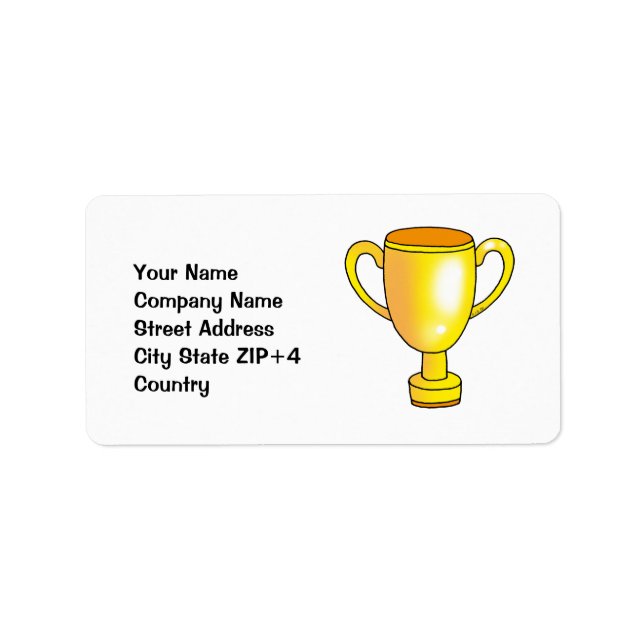 gold champion trophy cup label (Front)