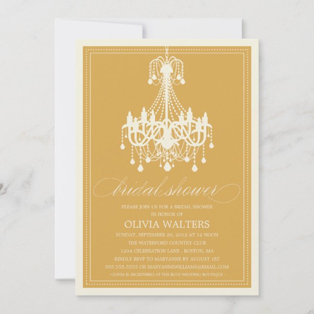GOLD CHANDELIER | BRIDAL SHOWER INVITATION (Front)