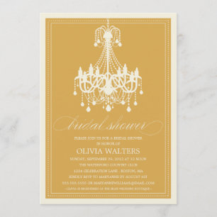 GOLD CHANDELIER   BRIDAL SHOWER INVITATION
