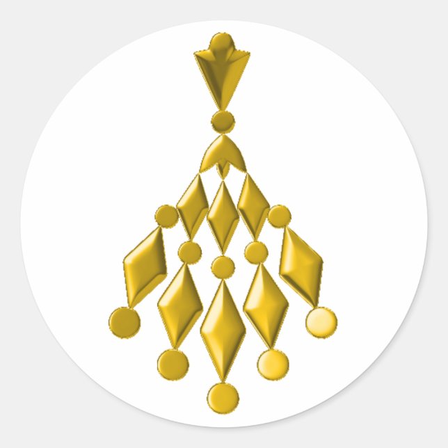 Gold chandelier classic round sticker (Front)