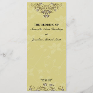 Gold Chandelier Floral Wedding Program Programme