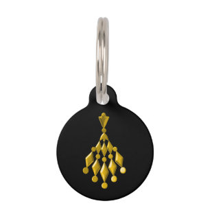 Gold chandelier pet tag