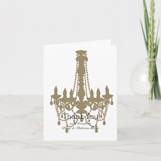 Gold Chandelier Thank You Card (Front)