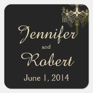 Gold Chandeliers Posh Wedding Envelope Seal