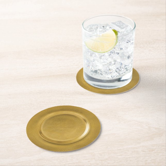 Gold Charger Round Paper Coaster (Insitu)