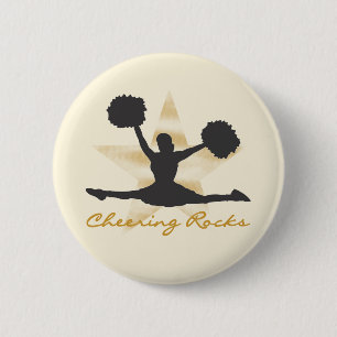 Gold Cheering Rocks T-shirts and Gifts 6 Cm Round Badge