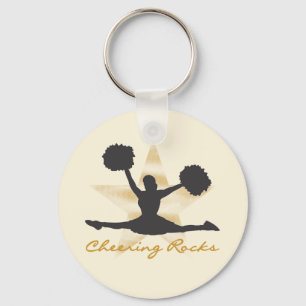 Gold Cheering Rocks T-shirts and Gifts Key Ring