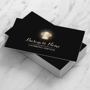 Gold Chef Hat Personal Chef Catering Service Business Card
