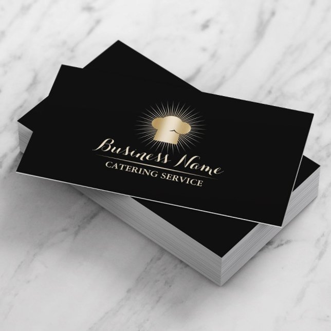 Gold Chef Hat Personal Chef Catering Service Business Card (Creator Uploaded)