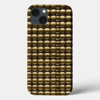 Gold chequered pattern iPhone 13 case
