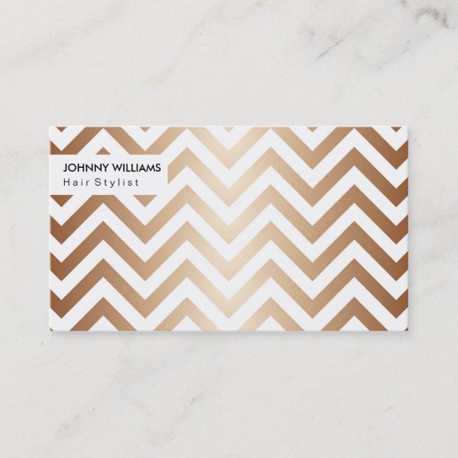Gold Chevron Business Card (Front)