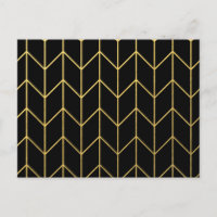 Gold Chevron on Black Background Modern Chic