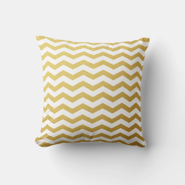 Gold Chevron Pattern Throw Pillows (Front)