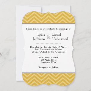 Gold Chevron Wedding Invitations