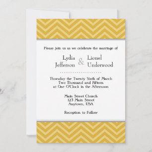 Gold Chevron Wedding Invitations