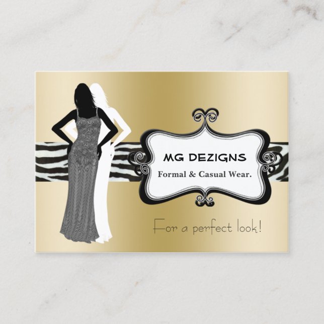 gold chic fashion boutique Business Cards (Front)