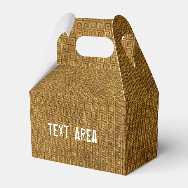 Gold Chic Grunge Squares Party Favour Box (Front Side)