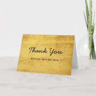 Gold Chic Stylish Font Thank You Foil Card