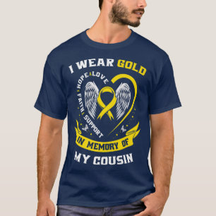 Gold Childhood Cancer Awareness Items Cousin Men W T-Shirt