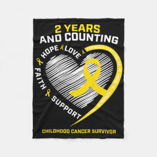 Gold Childhood Cancer Survivor Kids Boys Girls Can Fleece Blanket