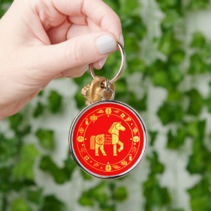 Gold Chinese new year 2026 Key Ring