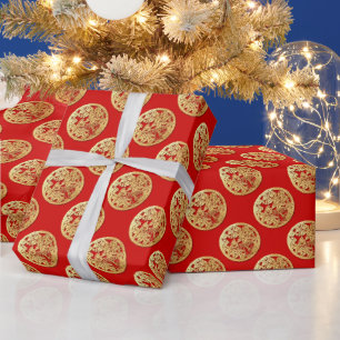  Gold Chinese Paper-cut Tiger Year Choose Colour W Wrapping Paper