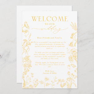 Gold Chinoiserie Welcome Letter and Itinerary Invitation