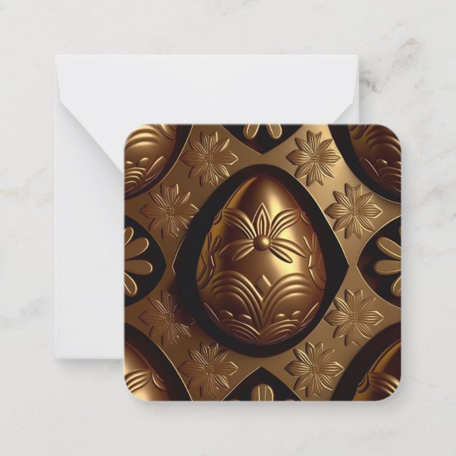 Gold chocolate egg, easter greeting card (Front)