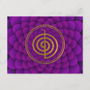 Gold Choku Rei Symbol on lotus Postcard
