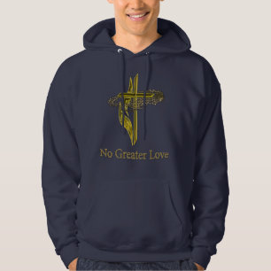 gold christian cross hoodie