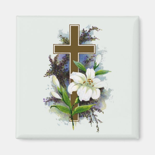Gold Christian Cross Magnet (Front)