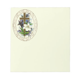Gold Christian Cross Notepad