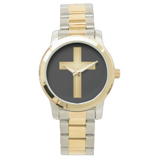 Gold Christian Cross Watch