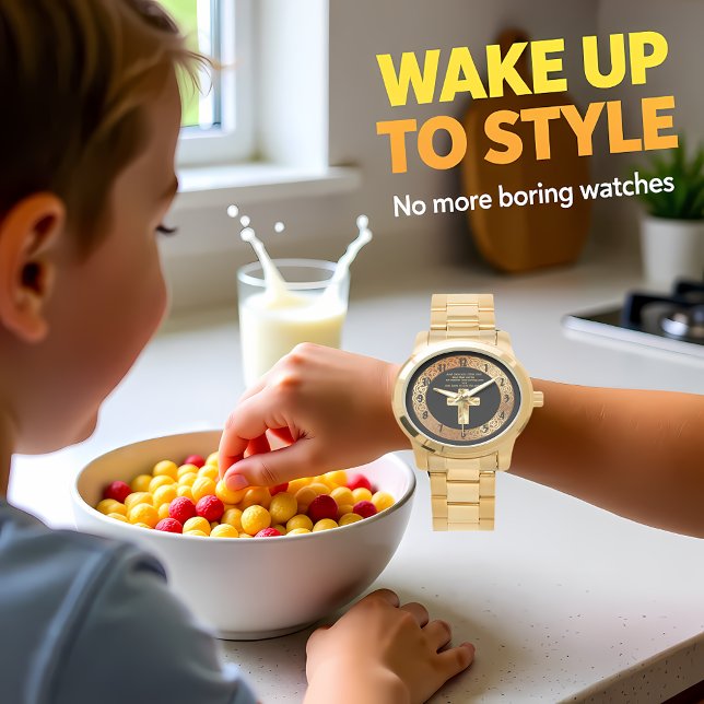 Gold Christian Crucifix Cross with funny saying Watch (Creator Uploaded)