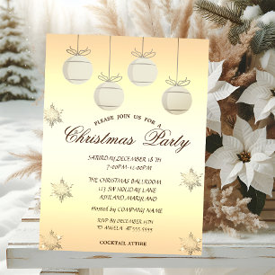 Gold Christmas Ball Corporate Christmas Party Invitation