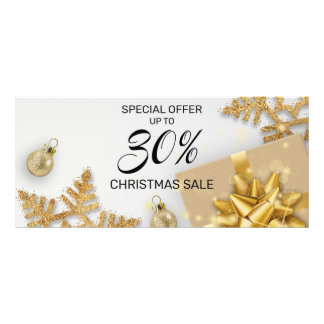 Gold Christmas Balls Gift Gold Snowflakes Discount Rack Card