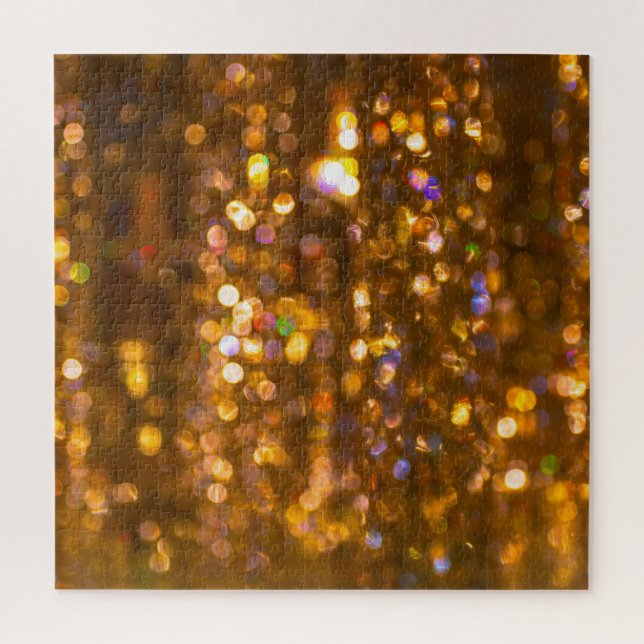 Gold Christmas: Defocused Abstract Background Jigsaw Puzzle (Vertical)