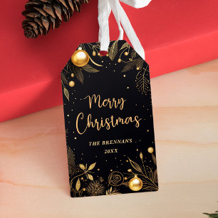 Gold Christmas Elegant Merry Festive Unique Gift Tags