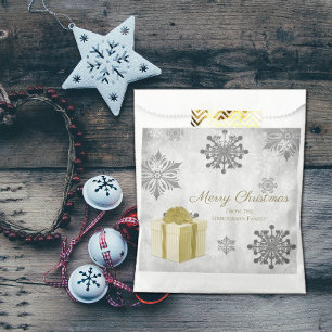 Gold Christmas Gift Favour Bag